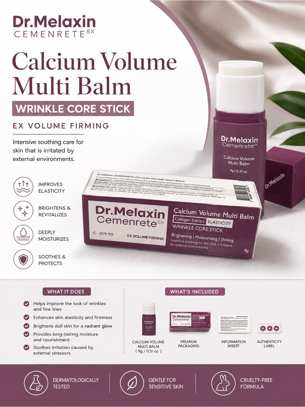 Dr. Melaxin Calcium Volume Multi Balm - Firming Moisturizer Stick